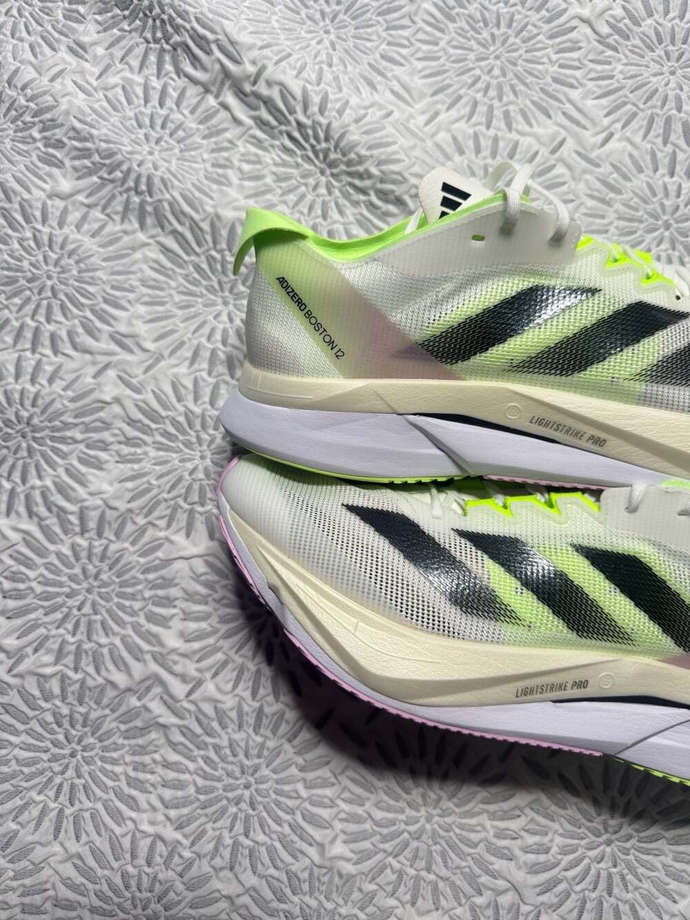 Adidas Adizero Boston 12 Running Shoes White Green Spark Men’s 11.5 IG3321 - Picture 8 of 11